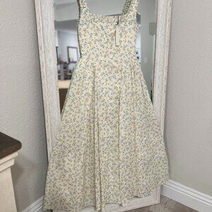 Cottage Yellow Floral Midi  (S) Dress| Easter Church Dress| Bridgerton